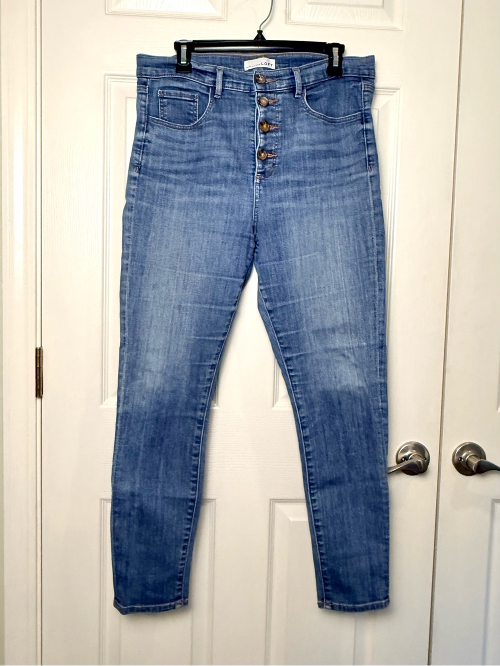 LOFT High Waist Skinny Button-Fly Jeans - size 31 (12)